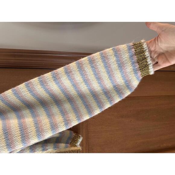 NWT Jessie Liu Wool Blend Knit Cardigan Sweater Metallic Trim Women’s Medium - Picture 3 of 10